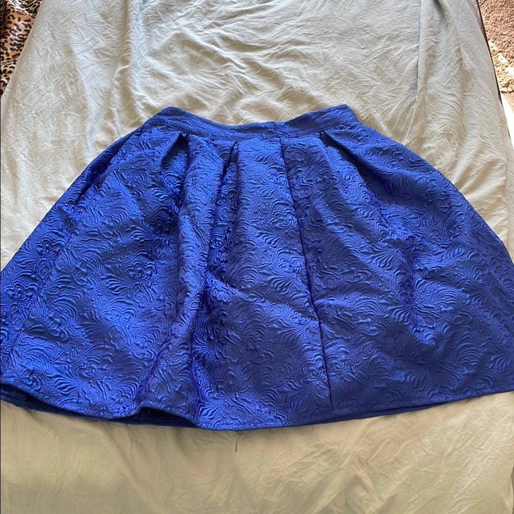 Elegant Blue Textured Skirt
